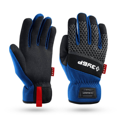 ЗУБР  FLEX р.XL (10), синие, профессиональные комбинированные перчатки, работа с сенсорными экранами, Профессионал  (11477-XL)